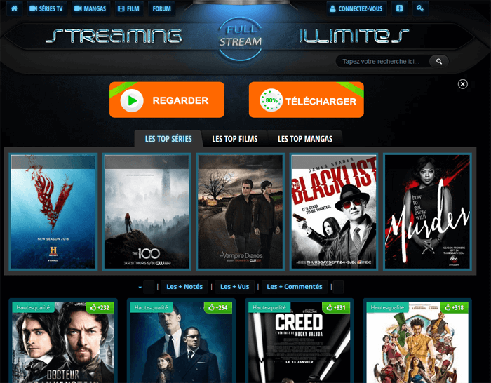 Le portail Full Stream proposent des centaines de films et séries TV piratés.