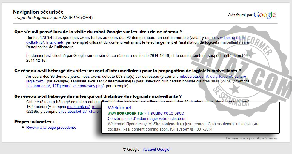 Google a bloqué 11.000 noms de domaines. ZATAZ en a repéré plus de 300 .fr