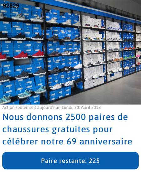 adidas donne des chaussures gratuites